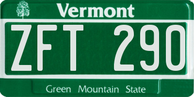 VT license plate ZFT290