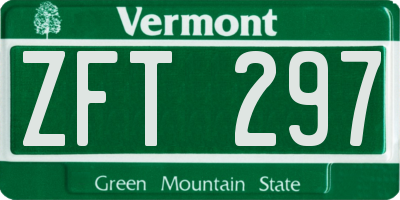 VT license plate ZFT297