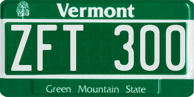 VT license plate ZFT300