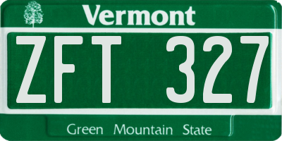 VT license plate ZFT327