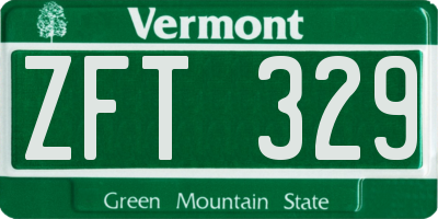 VT license plate ZFT329