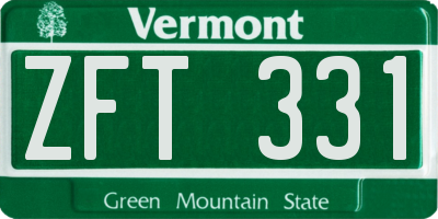 VT license plate ZFT331