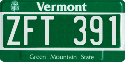 VT license plate ZFT391