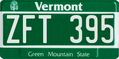 VT license plate ZFT395