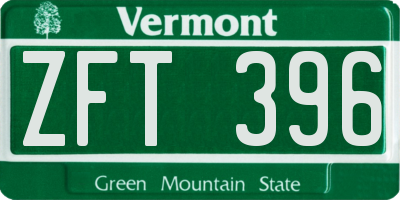 VT license plate ZFT396