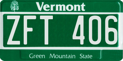 VT license plate ZFT406