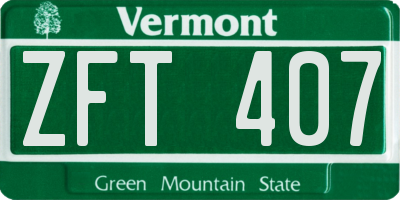 VT license plate ZFT407