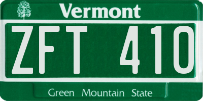 VT license plate ZFT410