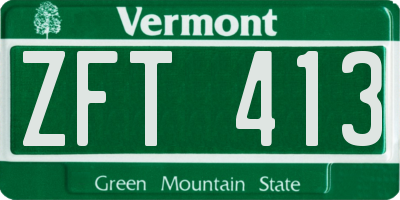 VT license plate ZFT413
