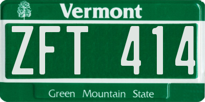 VT license plate ZFT414