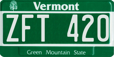 VT license plate ZFT420