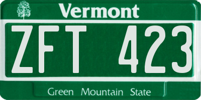 VT license plate ZFT423