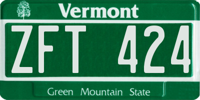 VT license plate ZFT424