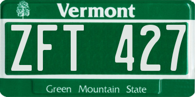 VT license plate ZFT427