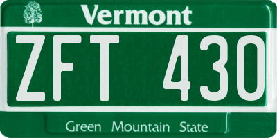 VT license plate ZFT430
