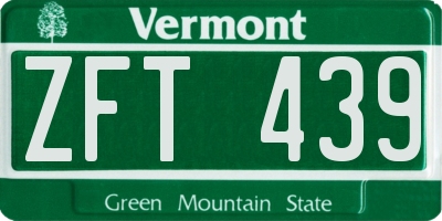 VT license plate ZFT439