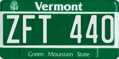 VT license plate ZFT440