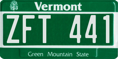 VT license plate ZFT441