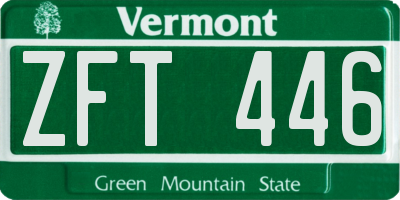 VT license plate ZFT446