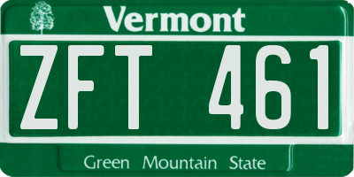 VT license plate ZFT461