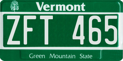 VT license plate ZFT465
