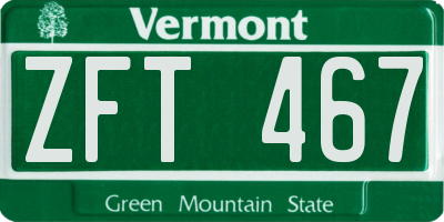 VT license plate ZFT467