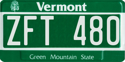 VT license plate ZFT480