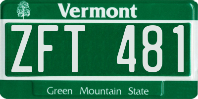 VT license plate ZFT481