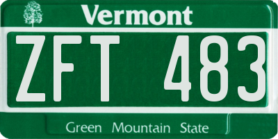 VT license plate ZFT483