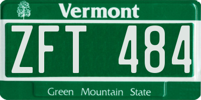 VT license plate ZFT484