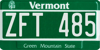 VT license plate ZFT485