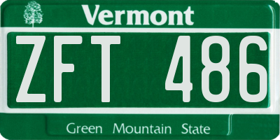 VT license plate ZFT486