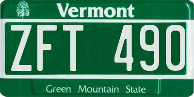 VT license plate ZFT490