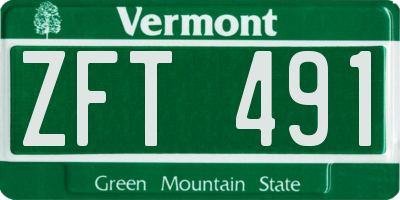 VT license plate ZFT491