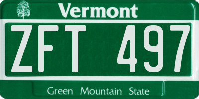 VT license plate ZFT497