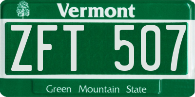VT license plate ZFT507