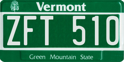 VT license plate ZFT510