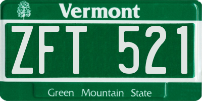 VT license plate ZFT521