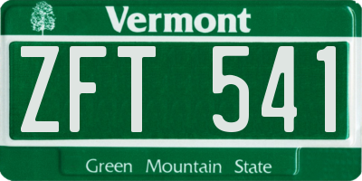 VT license plate ZFT541