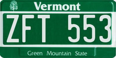 VT license plate ZFT553