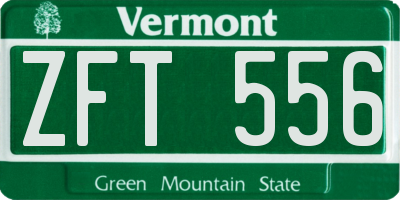 VT license plate ZFT556