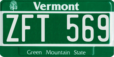 VT license plate ZFT569
