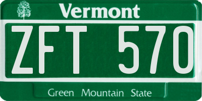 VT license plate ZFT570