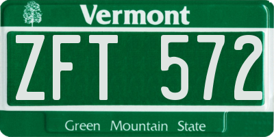 VT license plate ZFT572