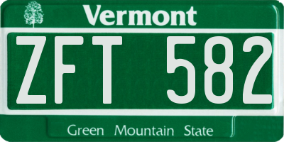 VT license plate ZFT582