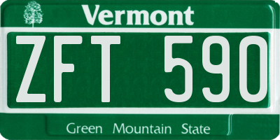 VT license plate ZFT590