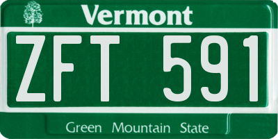 VT license plate ZFT591