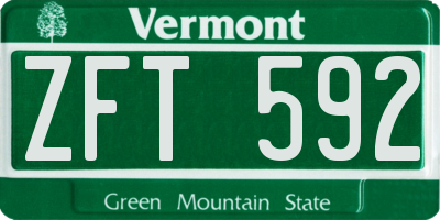 VT license plate ZFT592