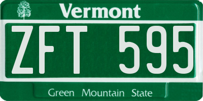 VT license plate ZFT595