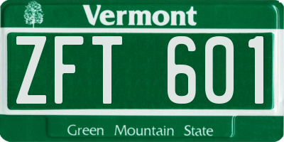 VT license plate ZFT601